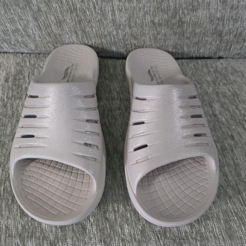 Skechers Go Recover Archfit Cream Sparkles W9 - Picture 2 of 9